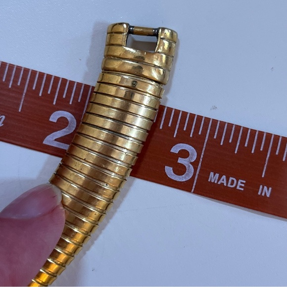 Vintage 80 90 Retro Heavy Matte Gold Thick Omega Chain Mobwife Choker Necklace - Picture 8 of 17